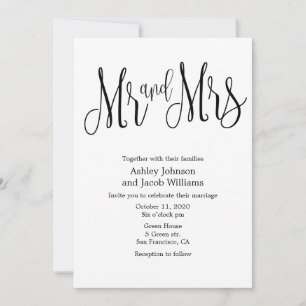 Invitación de boda de tipografía. Invita el Sr y l