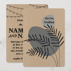 Invitación de boda de tipografía simple