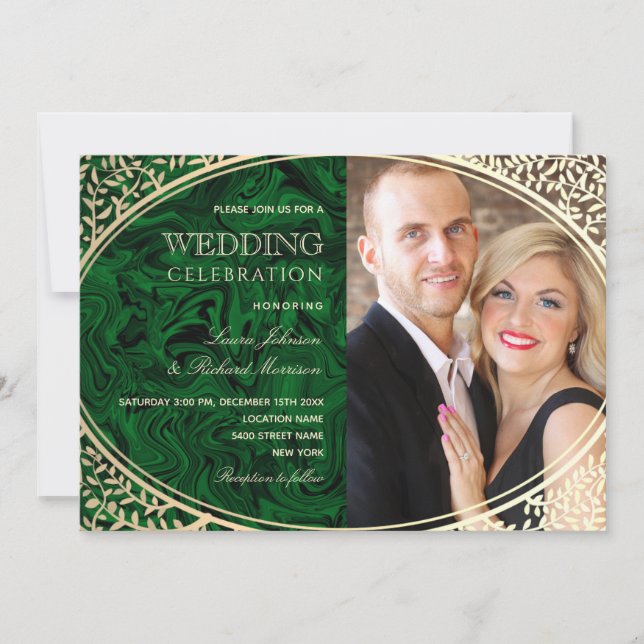Invitación de boda de tono de joya (Anverso)