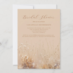 Invitación de boda de tono neutro y crema