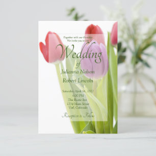 Invitación de boda de tulipanes