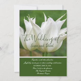 Invitación de boda de tulipanes blancos