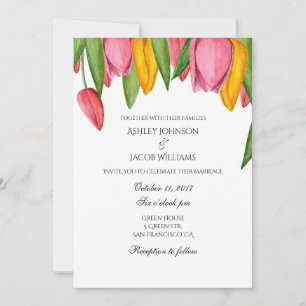 Invitación de boda de tulipanes. Invitaciones flor