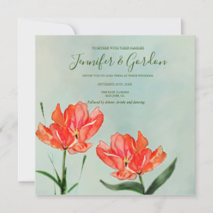 Invitación de boda de Tulipanes Rojos