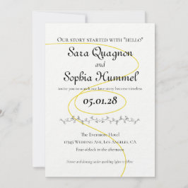 Invitación de boda de un solo hilo de oro