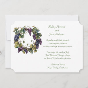 Invitación de boda de uvas de Napa
