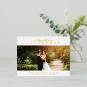 invitación de boda de vacaciones con letras dorada