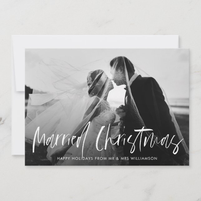 invitación de boda de vacaciones con letras simple (Anverso)