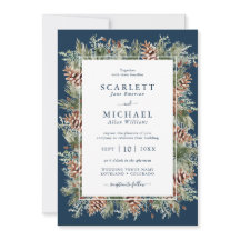 Invitación de boda de vacaciones de invierno con v