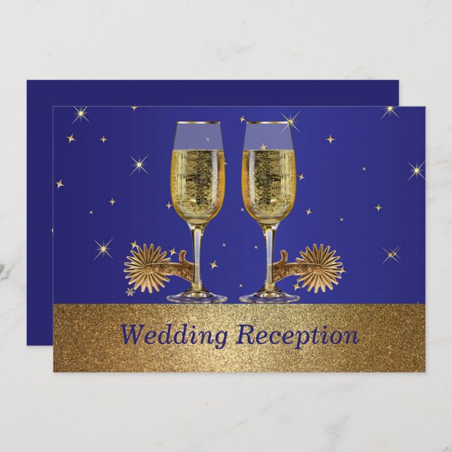 Invitación de Boda de Vaquera del Oeste Recepción (Anverso / Reverso)