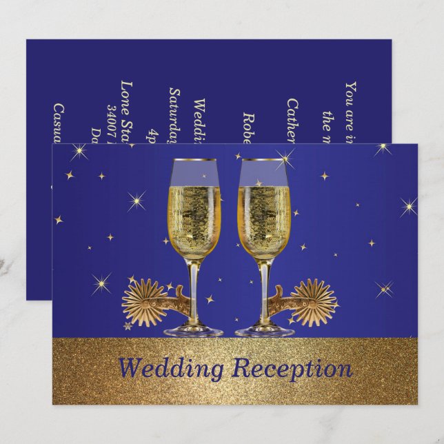 Invitación de Boda de Vaquero del Oeste Recepción  (Anverso / Reverso)