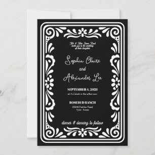 Invitación de boda de vaquero occidental vintage