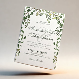 Invitación de boda de vegetación botánica
