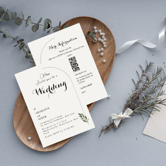Invitación de boda de vegetación botánica Arco Ele