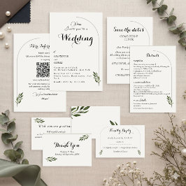Invitación de boda de vegetación botánica Arco Ele