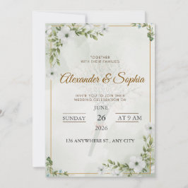 Invitación de boda de vegetación elegante