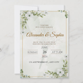 Invitación de boda de vegetación elegante