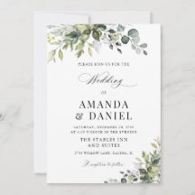 Invitación de boda de vegetación elegante