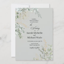 Invitación de boda de vegetación elegante