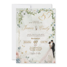 Invitación de boda de vegetación elegante | Flora 