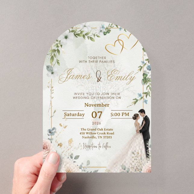 Invitación de boda de vegetación elegante | Flora  (Insitu (portátil))