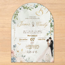 Invitación de boda de vegetación elegante | Flora