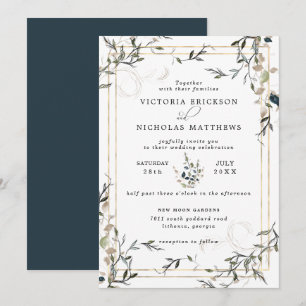 Invitación de boda de vegetación primaveral delica