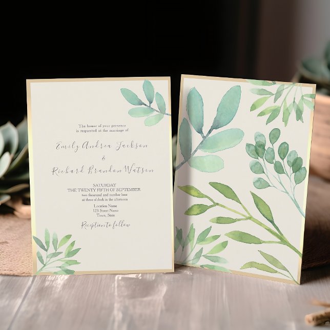 Invitación de boda de vegetación rústica (Subido por el creador)