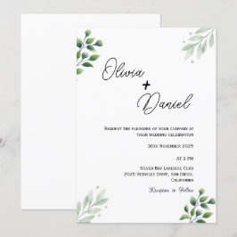 Invitación de boda de vegetación vintage