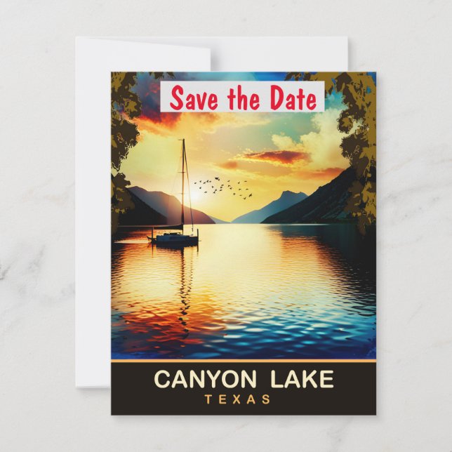 Invitación de boda de vela en Canyon Lake Texas (Anverso)