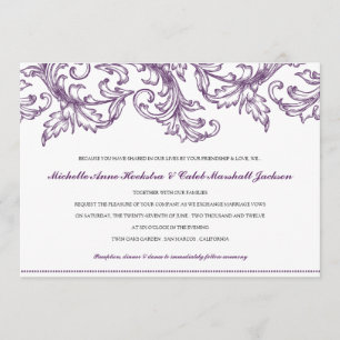 Invitación de boda de Venecia (Púrpura)