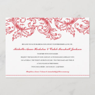 Invitación de boda de Venecia (Rojo Rubí)