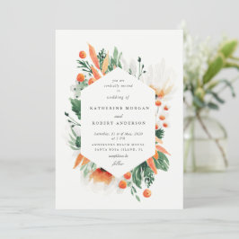 invitación de boda de verano con flores silvestres