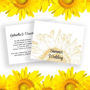 Invitación de Boda de verano con gráfico de giraso