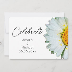 Invitación de boda de verano con margarita rústica