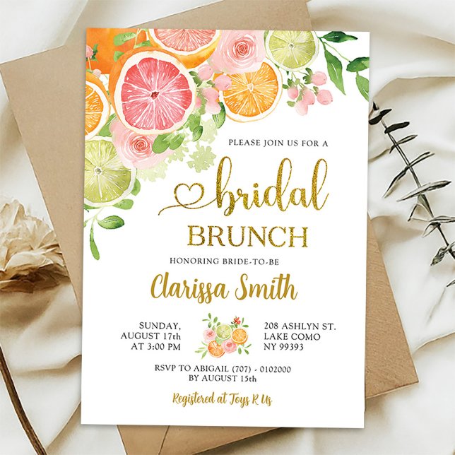 Invitación de boda de verano con toronjas cítricas (Subido por el creador)