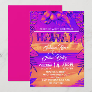 invitación de boda de verano de playa tropical