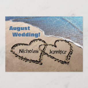 Invitación de Boda de Verano Dos Corazones en la A