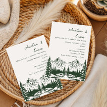 invitación de boda de verano en la montaña dibujad