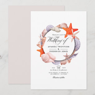 Invitación de boda de verano en la playa