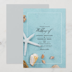 Invitación de boda de verano en la playa