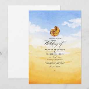 Invitación de Boda de Verano en la Playa con Acuar