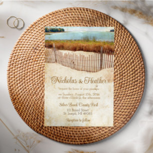 Invitación de boda de verano en Lake Beach