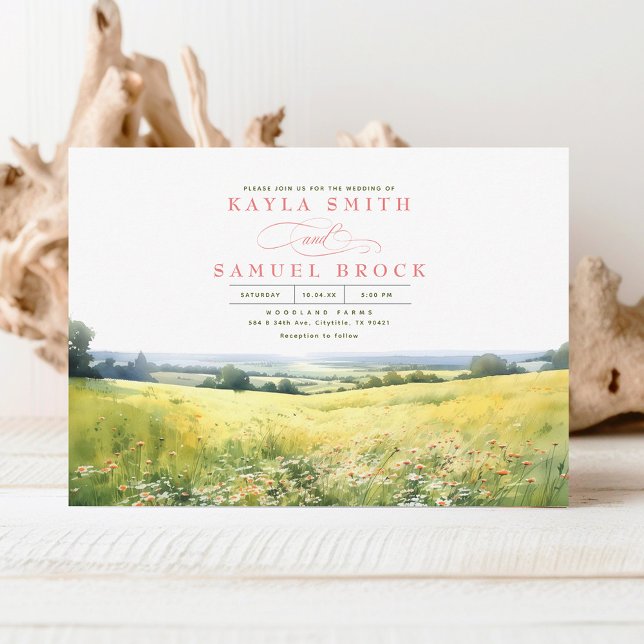 Invitación de Boda de Verano Natural Meadow y Flor (Subido por el creador)