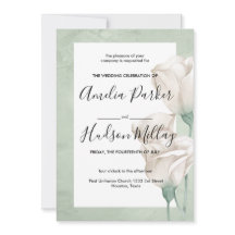 invitación de boda de verde trendy