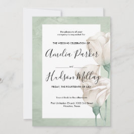 invitación de boda de verde trendy