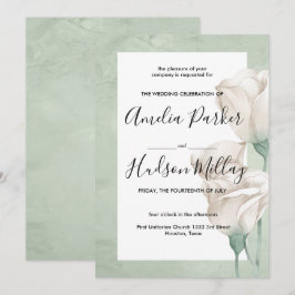 invitación de boda de verde trendy