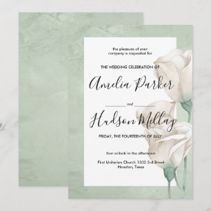 invitación de boda de verde trendy