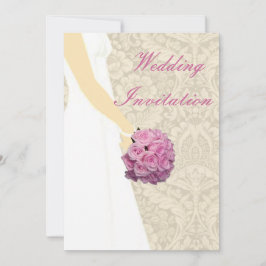 Invitación de boda de vestido de novia elegante