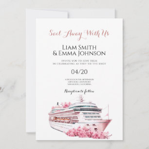 Invitación de boda de viaje tropical de crucero